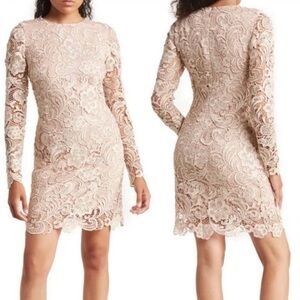 NWOT Dress the Population Clara Long Sleeve Crochet Lace Mini Dress XXS reg $232